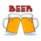 Beer glasses illustration