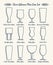 Beer glassware line icons