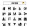 Beer glyph design icon set.