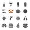 Beer glyph icons set