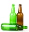 Beer green bottles