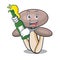 With beer honey agaric mushroom mascot cartoon