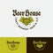 Beer House Logo. Brewing Company Logo. Beer Pub emblem on Different Backgrounds.