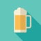 Beer icon, modern flat design with long shadow