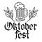 Beer jar with lettering oktoberfest celebration icon