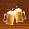 Beer jars toast isolated icon