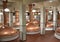 Beer kettles in brewery