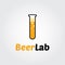 Beer Lab Logo. Lab bulb with beer design Concept.