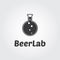 Beer Lab Logo. Lab bulb with beer design Concept.