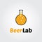 Beer Lab Logo. Lab bulb with beer design Concept.