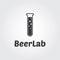 Beer Lab Logo. Lab bulb with beer design Concept.