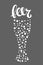 Beer lettering with beer glass with bubbles. Vector Handwritten word with design element isolated on gray. Oktoberfest