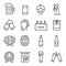 Beer Line Icon Set. Contains such Icons as Craft Beer, Tank, Hops and more. Expanded Stroke