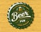 Beer logo on cap - vector illustration, emblem brewery design