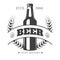 Beer logo for craft brewery with bottle and barley plant