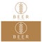 Beer logo template with vintage craft wheat.For badge, emblem,malt,beer company,bar,alcoholic drink