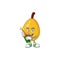 With beer loquat tropical fruit in cartoon mascot style