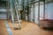 Beer manufacture line. Equipment for staged production bottling of Finished food products. Metal structures, pipes and tanks at en