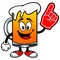 Beer Mascot with Foam Finger