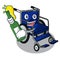 With beer miniature wheelchair the shape of mascot