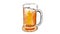 Beer mug with ale bubbless watercolor 2D Animation