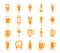 Beer Mug color silhouette icons vector set