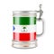 Beer mug with Equatoguinean Guinea flag, 3D rendering