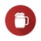 Beer mug flat design long shadow glyph icon