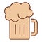 Beer mug flat icon. Glass of beer with foam brown icons in trendy flat style. Alcohol drink gradient style design