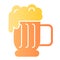 Beer mug with foam flat icon. Lager glass with froth color icons in trendy flat style. Ale cup gradient style design