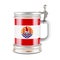 Beer mug with French Polynesian flag, 3D rendering