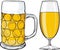 Beer mug and glass