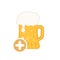 Beer mug icon with add sign. Alcohol beverage icon and new, plus, positive symbol