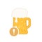 Beer mug icon with exclamation mark. Alcohol beverage icon and alert, error, alarm, danger symbol