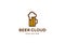 Beer Mug Logo design template Linear style. Pub Bar Brewery Craft Logotype concept.