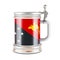 Beer mug with Papuan New Guinean flag, 3D rendering