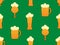 Beer mug seamless pattern. Beer with foam in glasses of various shapes. Stem glass goblets and beer mugs. Design for posters,