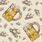 Beer Mug Seamless Pattern Oktoberfest Festival Holiday Decoration Banner