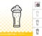 Beer Mug simple black line tall glass vector icon