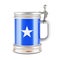 Beer mug with Somali flag, 3D rendering