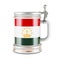 Beer mug with Tajik flag, 3D rendering