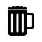 Beer mug vector illustration, Isolated solid style icon