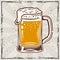 Beer mug vintage vector colored banner