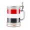 Beer mug with Yemeni flag, 3D rendering