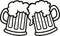 Beer mugs cartoon cheers