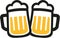 Beer mugs icons cheers