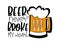 Beer never broke my heart- funny text with beer mug.