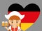 Beer Oktoberfest flag girl cartoon costume icon. Germany. Vector