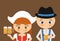 Beer Oktoberfest girl cartoon costume icon. Germany. Vector grap