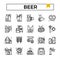 Beer outline icon set.